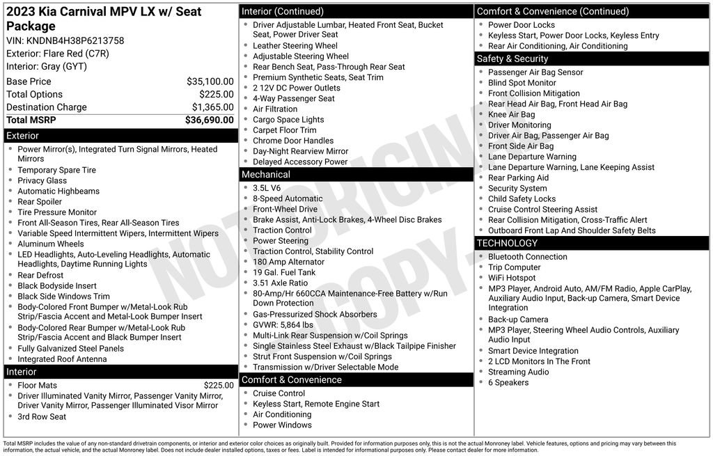 Used 2023 Kia Carnival LX FWD image 6