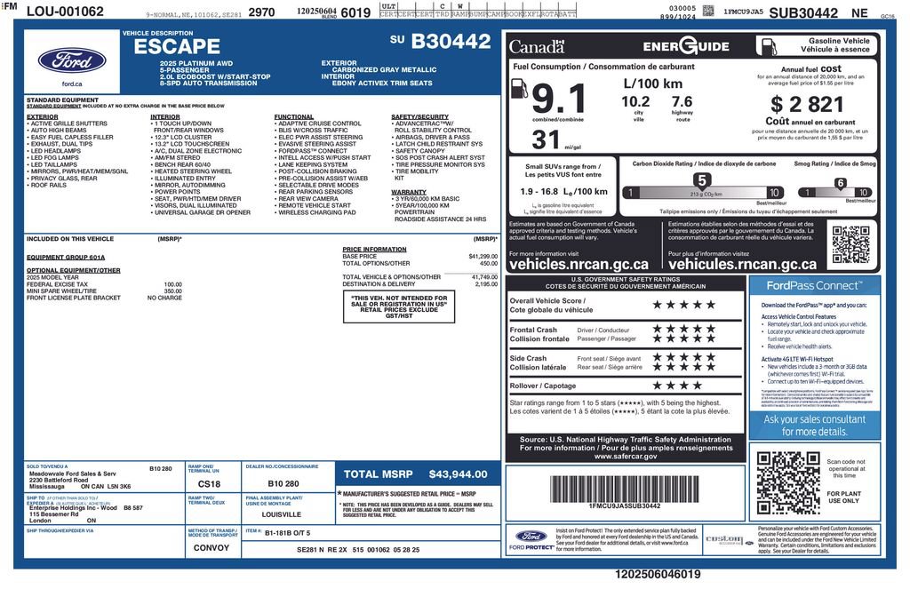 Used 2025 Ford Escape Platinum AWD/4WD image 62