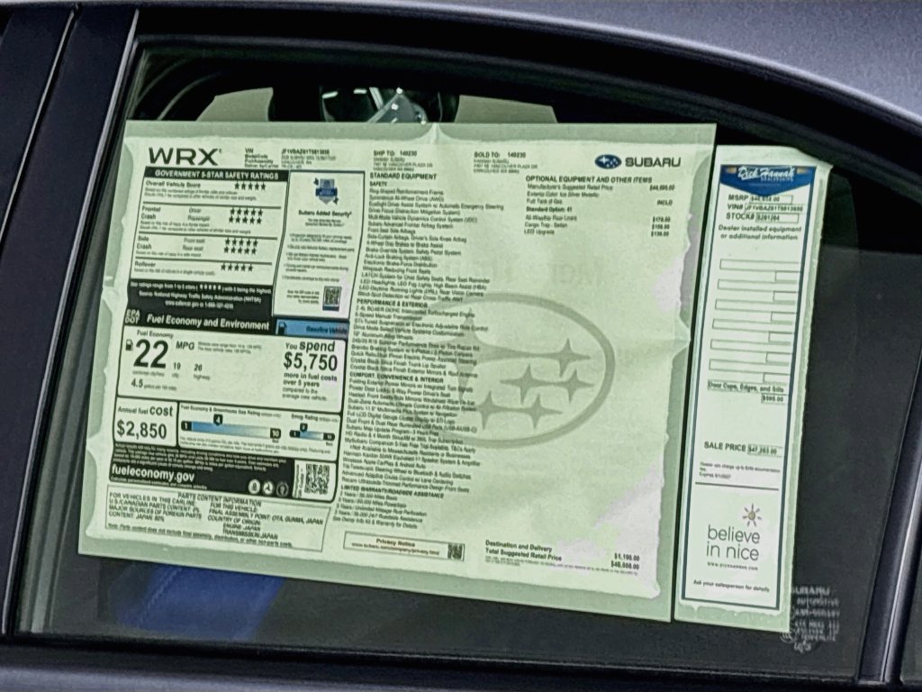 New 2026 Subaru WRX tS AWD/4WD image 24