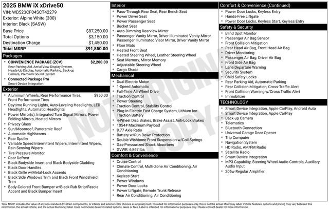 Certified 2025 BMW iX xDrive50 w/ Convenience Package AWD/4WD image 40