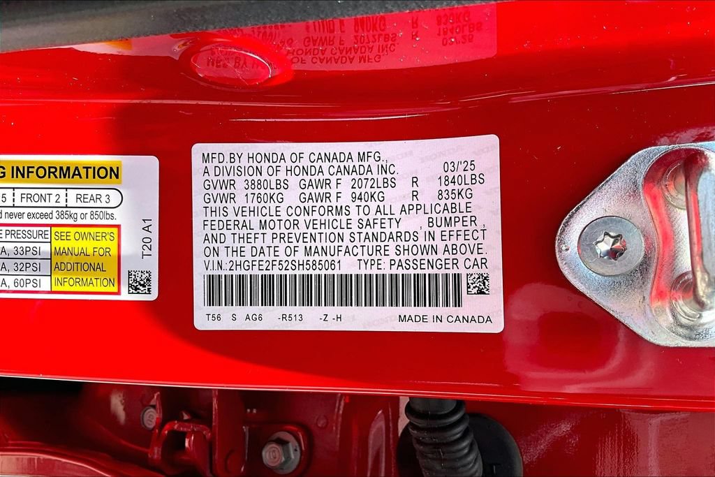 Certified 2025 Honda Civic Sport image 14