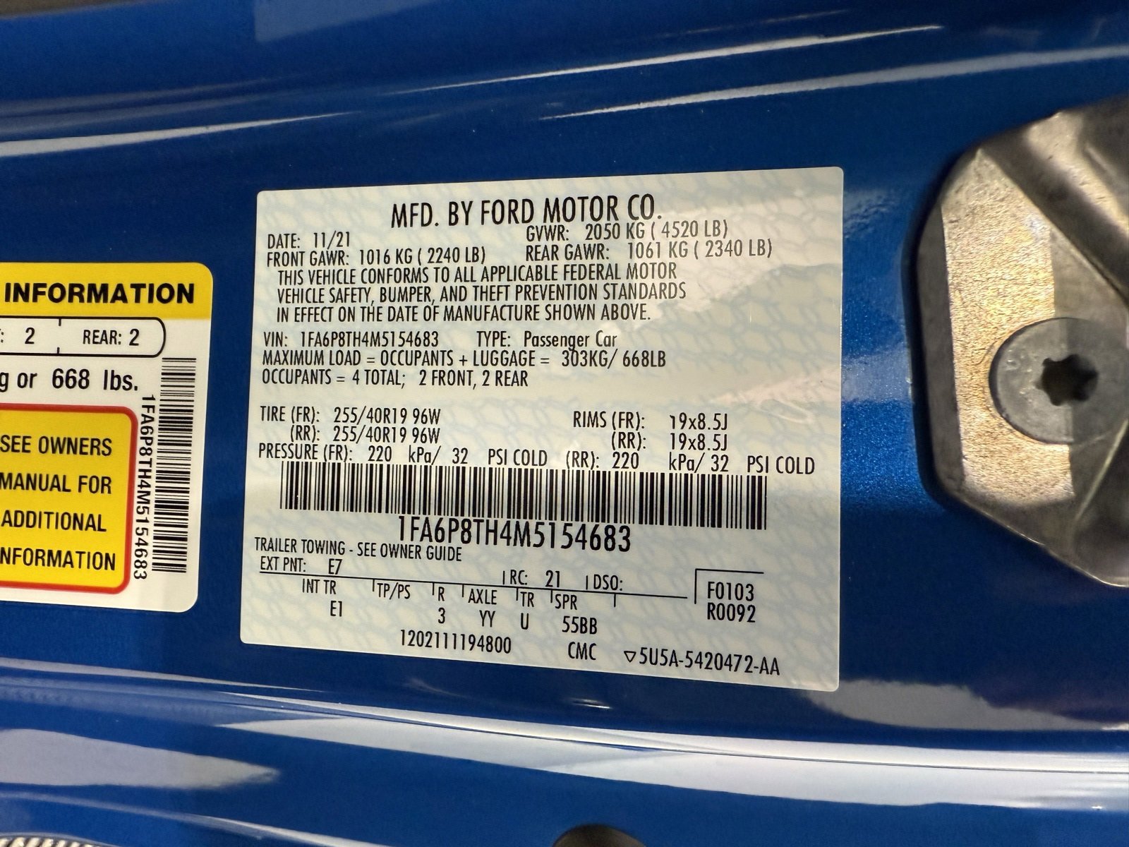 Used 2021 Ford Mustang Premium w/ Pony Package image 24