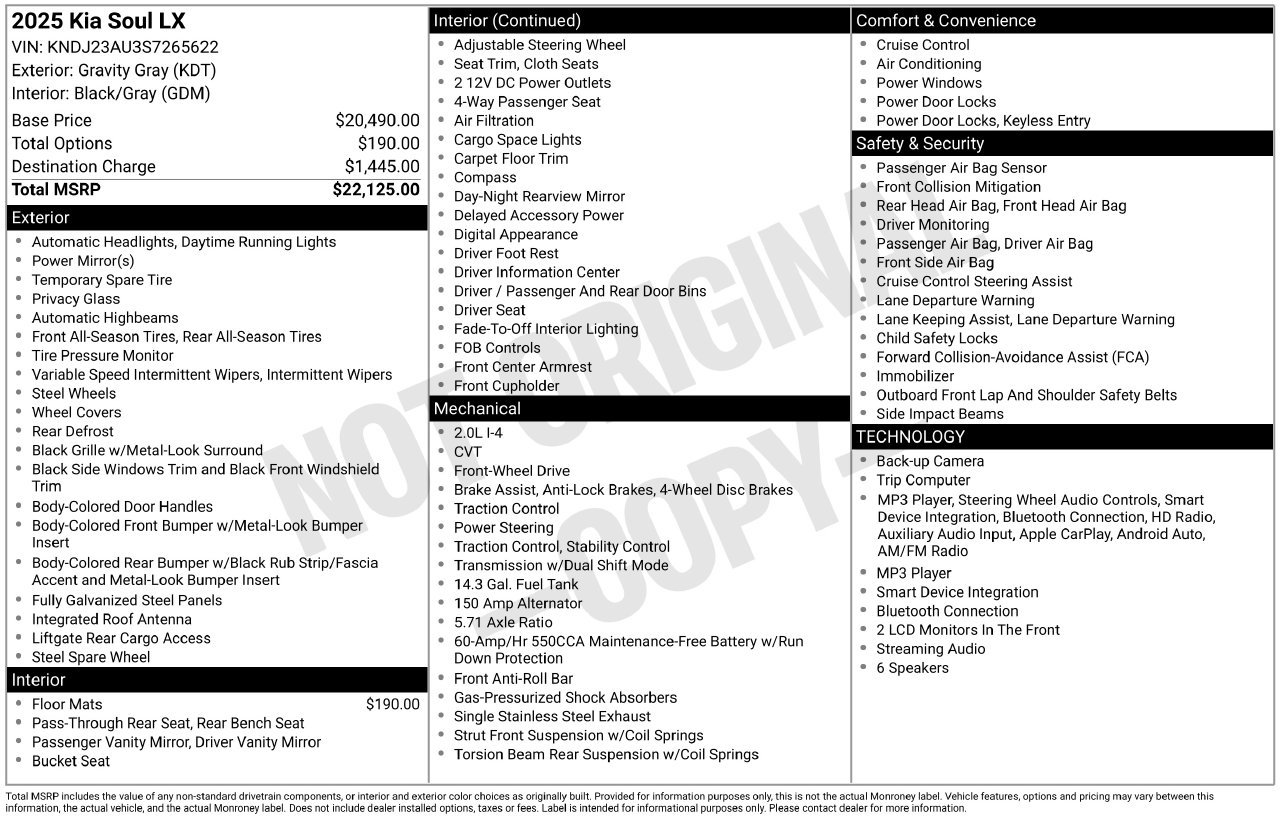 Used 2025 Kia Soul LX FWD image 5