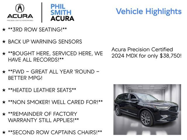 Certified 2024 Acura MDX FWD w/ Technology Package image 5