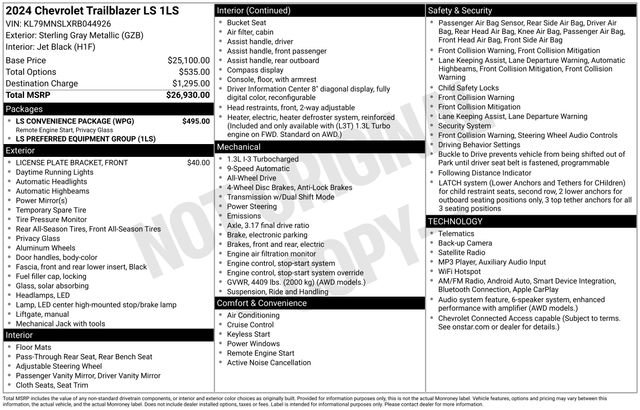 Certified 2024 Chevrolet TrailBlazer LS w/ LS Convenience Package AWD/4WD image 29