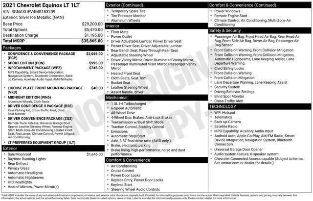 Used 2021 Chevrolet Equinox LT AWD/4WD image 3