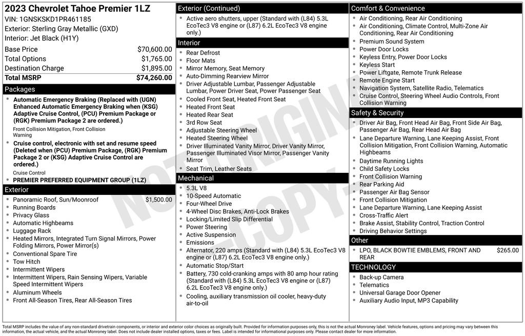 Used 2023 Chevrolet Tahoe Premier AWD/4WD image 43