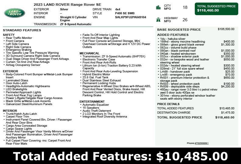 Used 2023 Land Rover Range Rover SE image 3