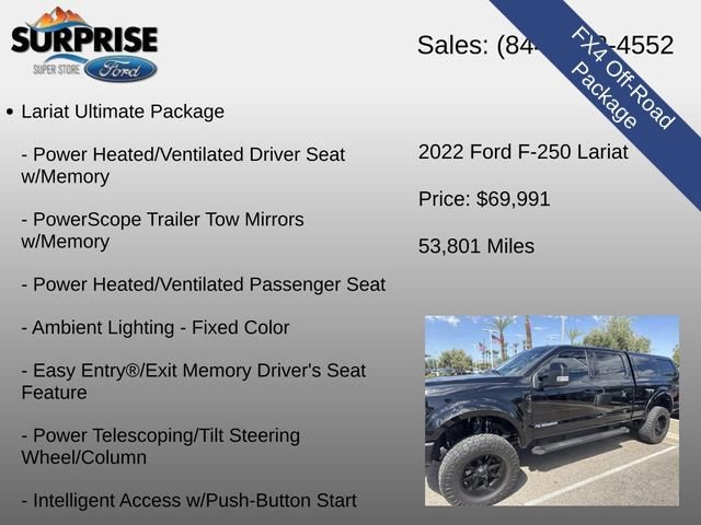 Used 2022 Ford F250 Lariat w/ Black Appearance Package AWD/4WD image 13