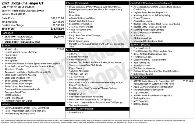 Used 2021 Dodge Challenger GT w/ Blacktop Package RWD image 30