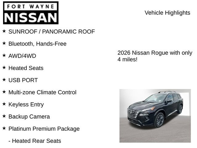 New 2026 Nissan Rogue Platinum w/ Platinum Premium Package AWD/4WD image 8