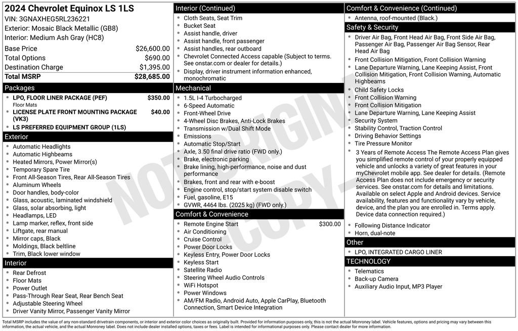 Used 2024 Chevrolet Equinox LS w/ LPO, Floor Liner Package image 33