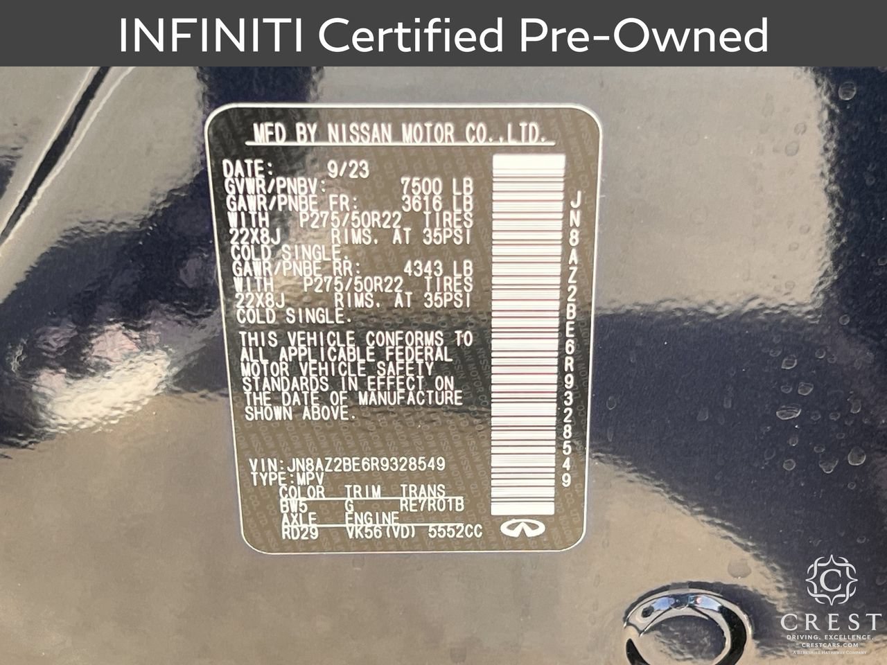 Certified 2024 INFINITI QX80 Sensory w/ Cargo Package AWD/4WD image 34