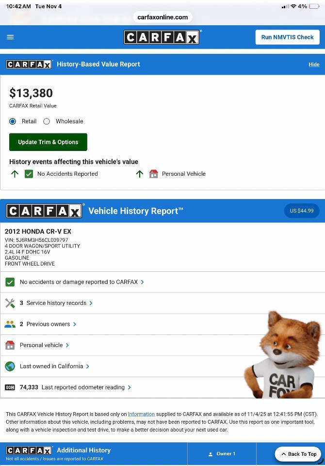 Used 2012 Honda CR-V EX image 17