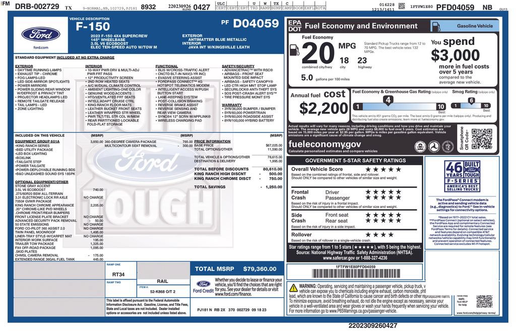 Certified 2023 Ford F150 King Ranch w/ Equipment Group 601A High AWD/4WD image 33