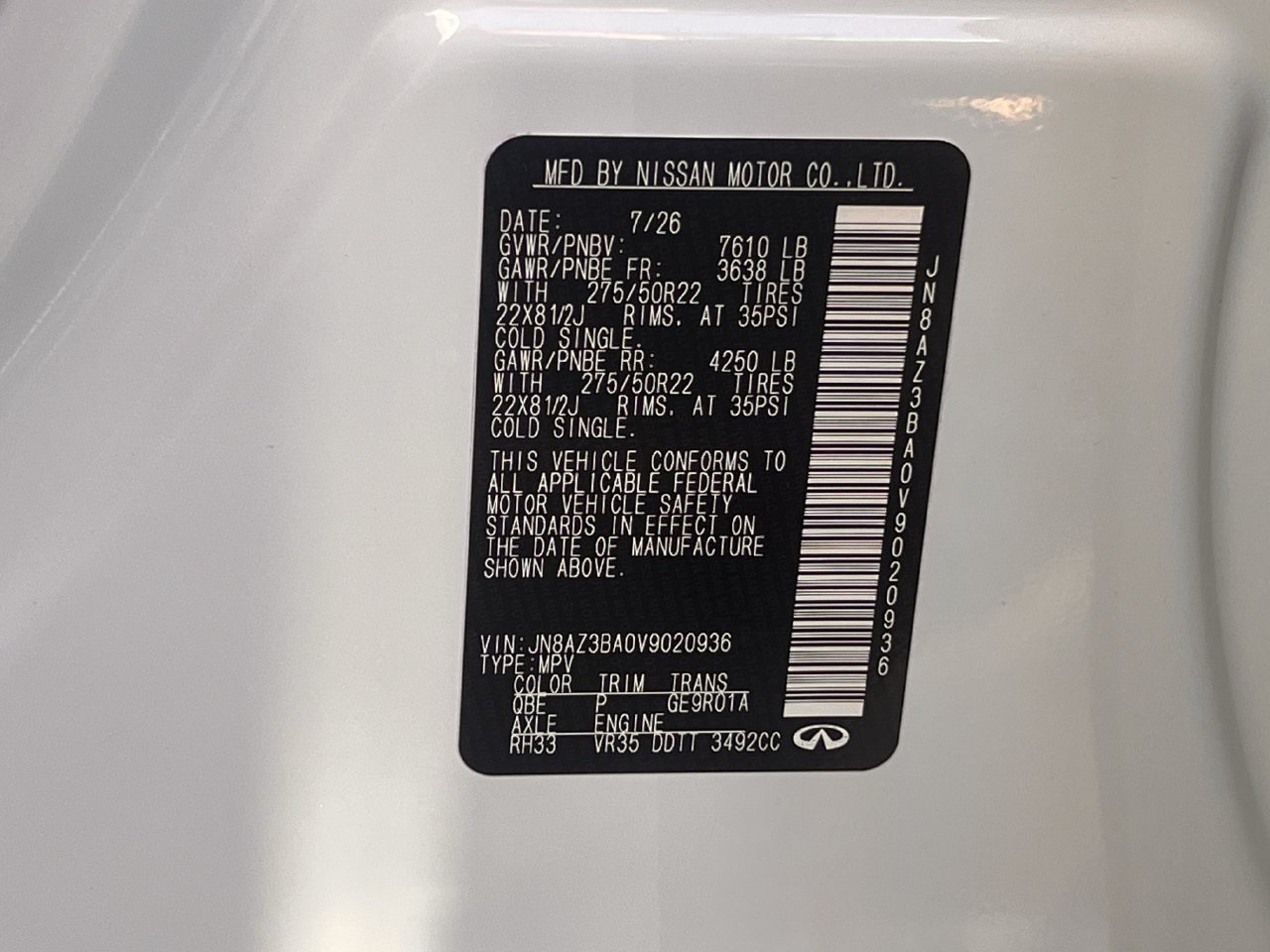 New 2027 INFINITI QX80 Luxe RWD image 29