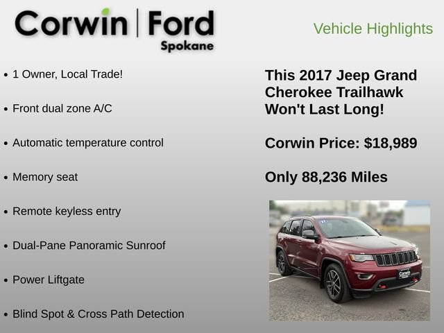 Used 2017 Jeep Grand Cherokee Trailhawk w/ Trailhawk Luxury Group AWD/4WD image 6