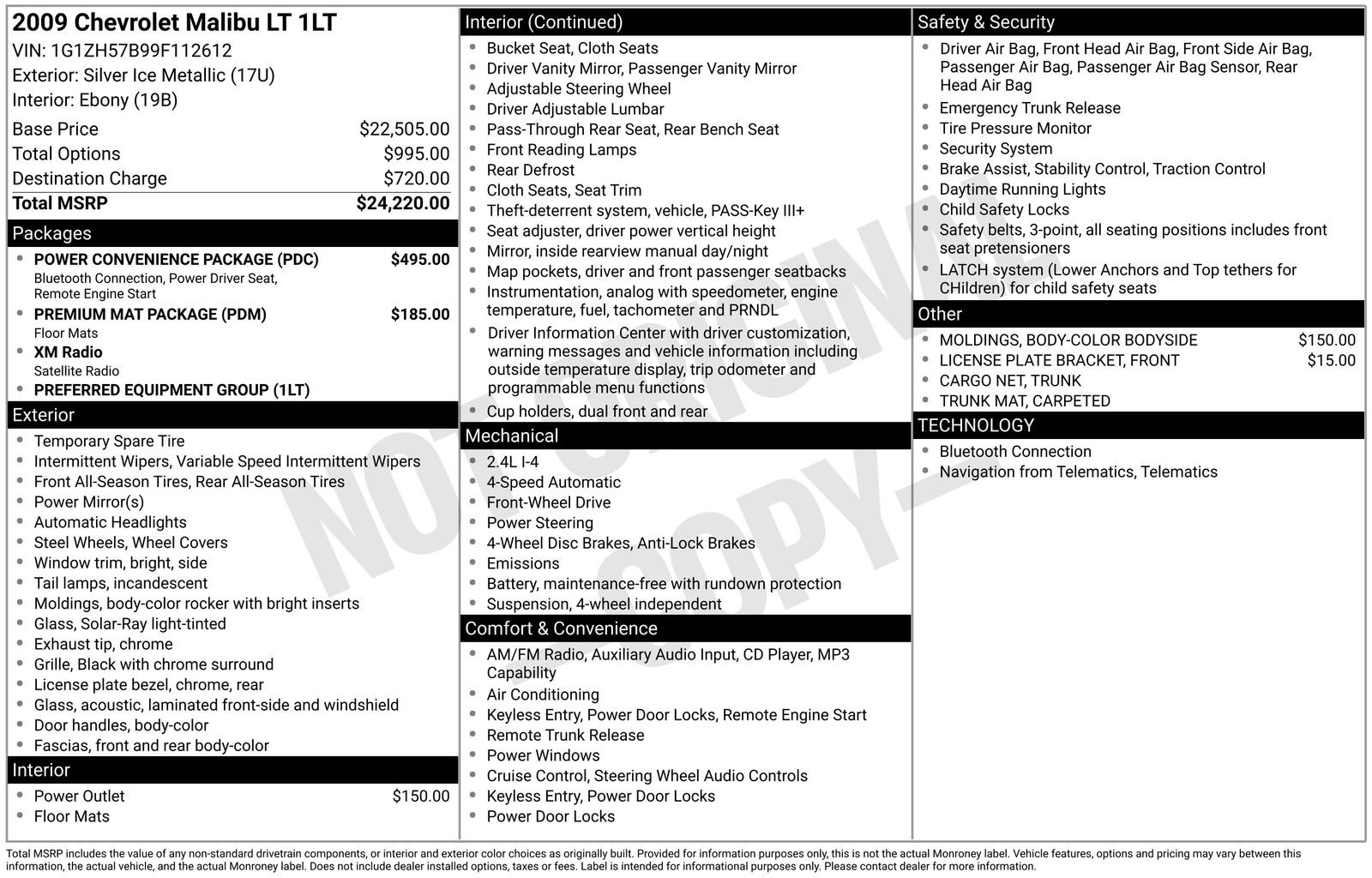 Used 2009 Chevrolet Malibu LT w/ Power Convenience Package image 25