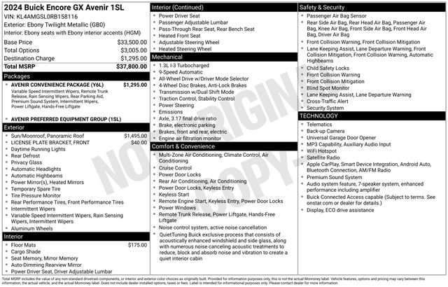 Used 2024 Buick Encore GX Avenir w/ Avenir Convenience Package AWD/4WD image 26