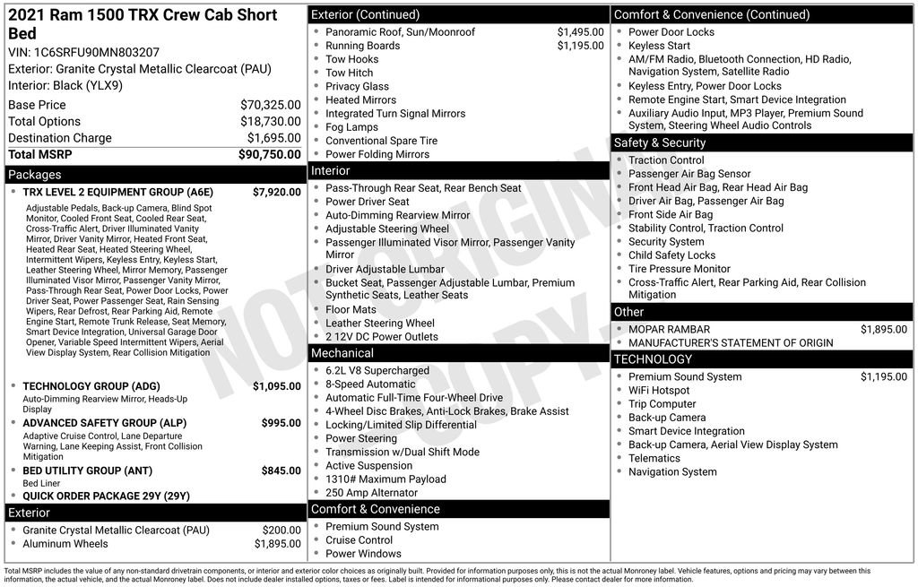 Used 2021 RAM 1500 TRX w/ TRX Level 2 Equipment Group image 6