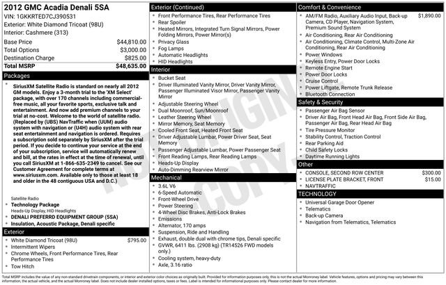 Used 2012 GMC Acadia Denali image 2