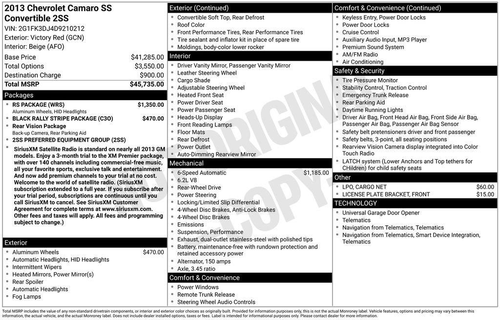 Used 2013 Chevrolet Camaro SS w/ RS Package image 38