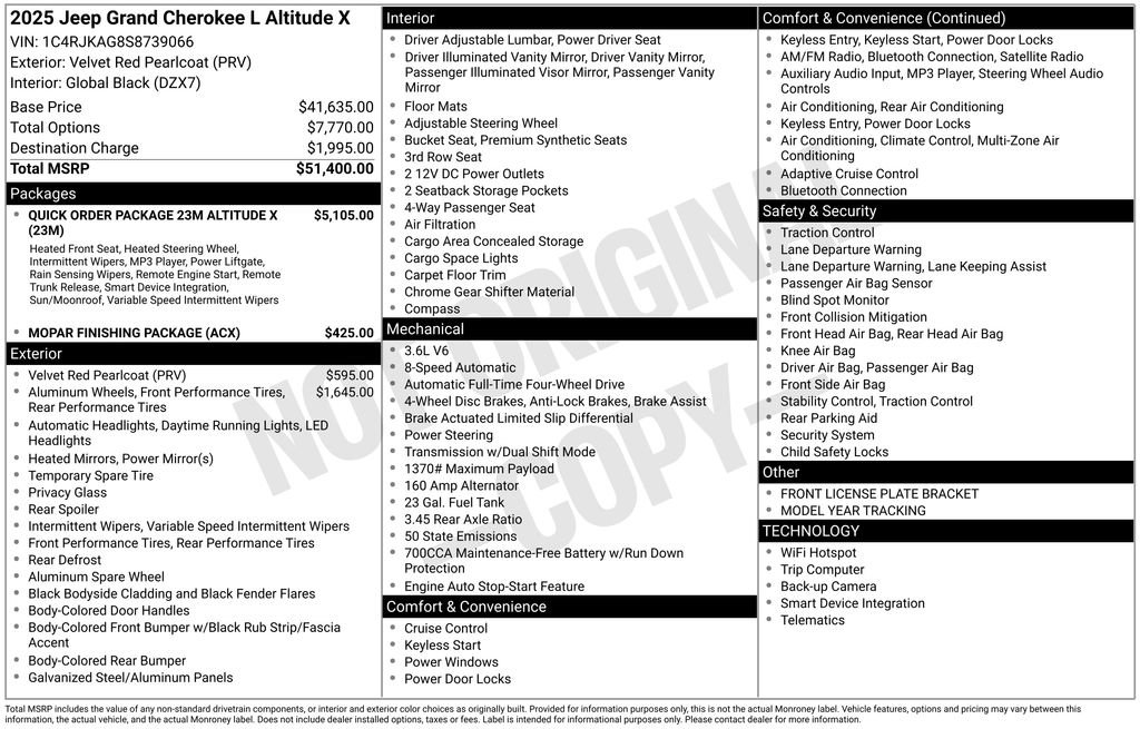 New 2025 Jeep Grand Cherokee L Altitude AWD/4WD image 32