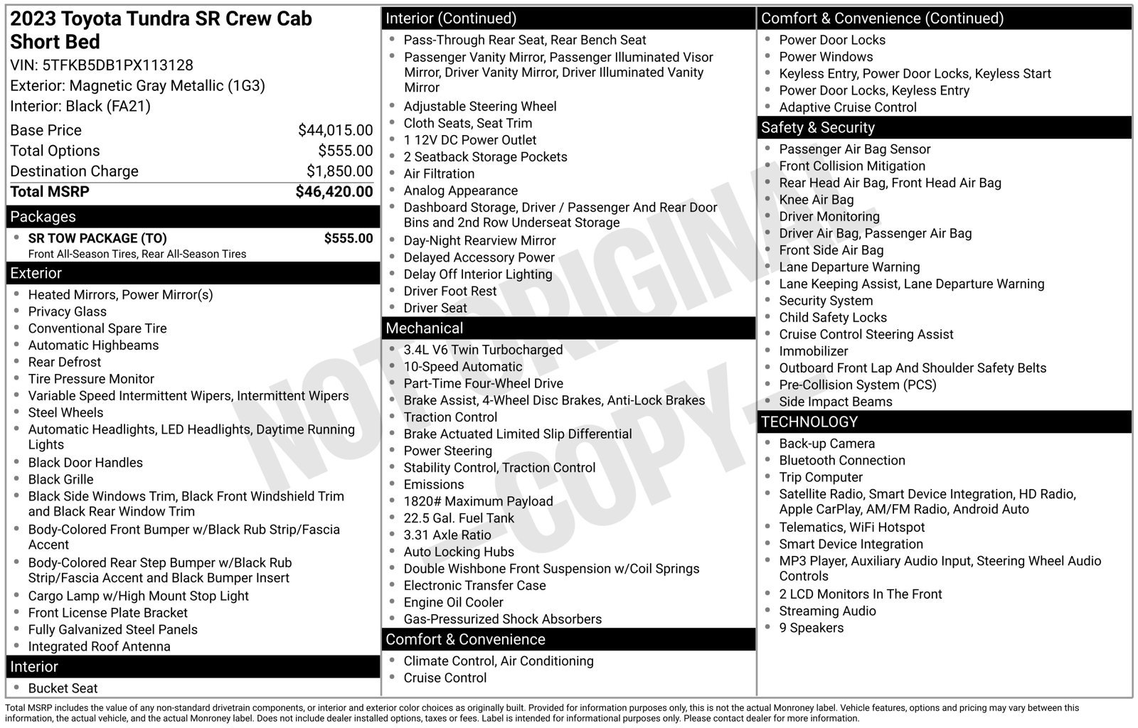 Used 2023 Toyota Tundra SR w/ SR Tow Package AWD/4WD image 16
