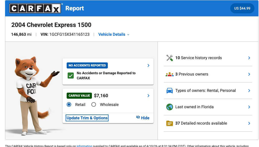 Used 2004 Chevrolet Express 1500 RWD image 4