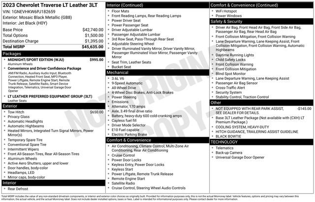 Used 2023 Chevrolet Traverse LT w/ Midnight/Sport Edition image 4