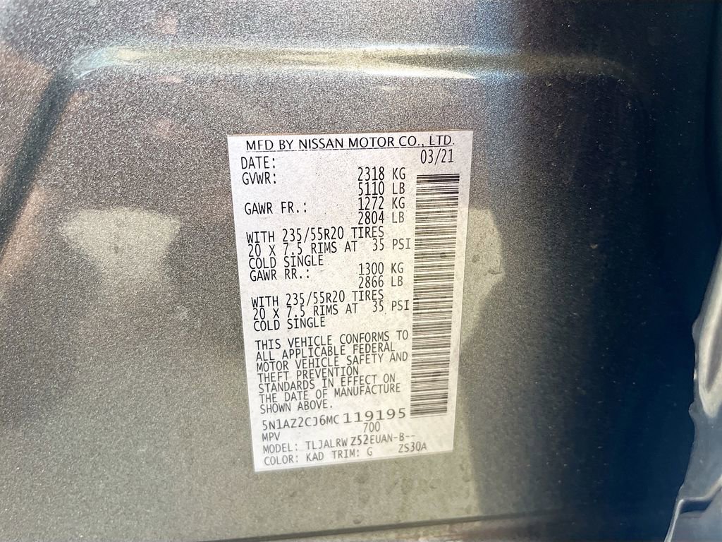 Used 2021 Nissan Murano SL w/ SL Moonroof Package FWD image 35