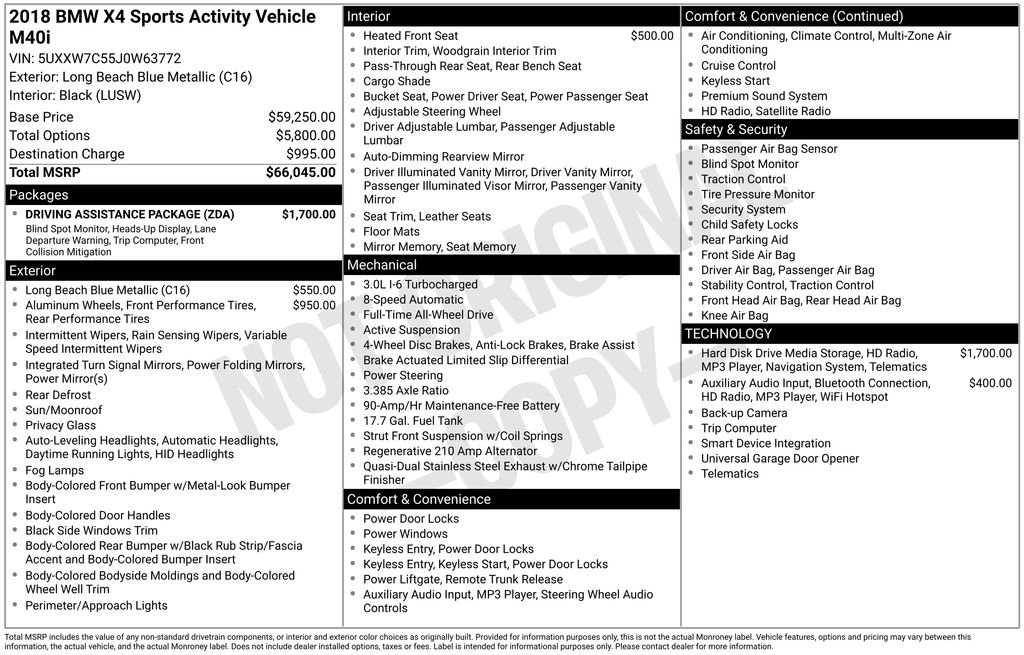 Used 2018 BMW X4 M40i image 52