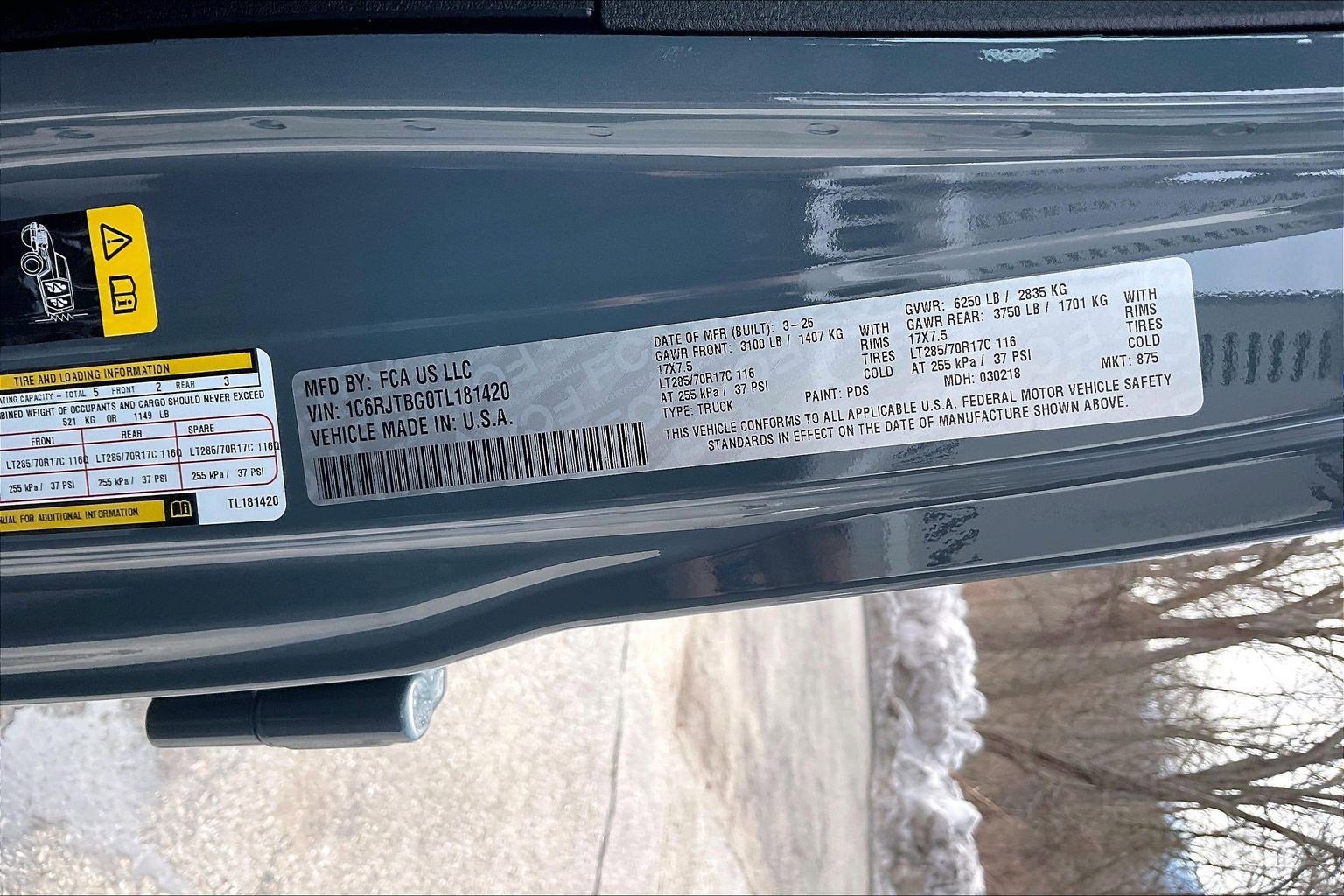 New 2026 Jeep Gladiator Rubicon w/ Steel Power Dome Hood Package image 13