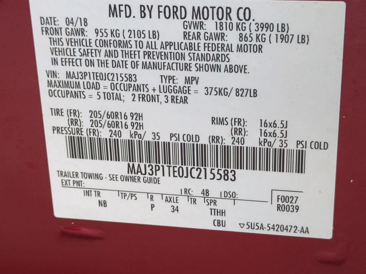 Used 2018 Ford EcoSport SE FWD image 34
