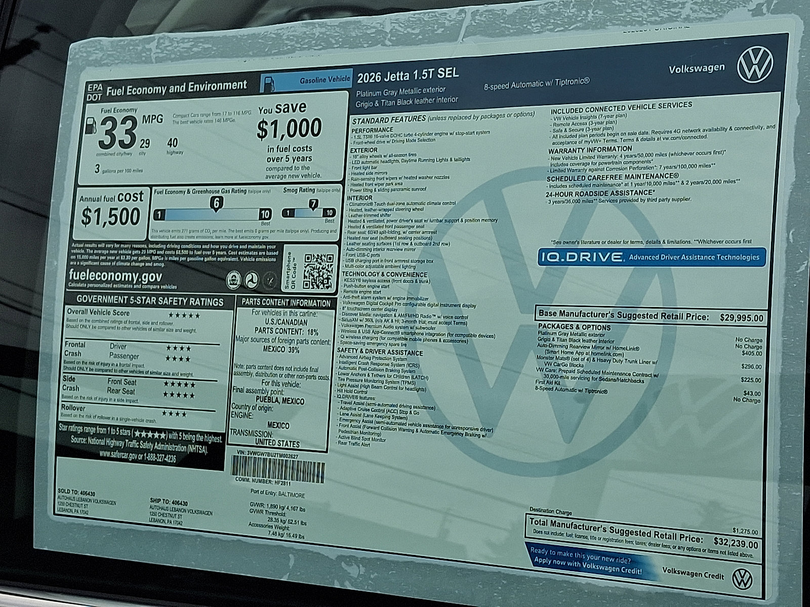 New 2026 Volkswagen Jetta SEL image 13