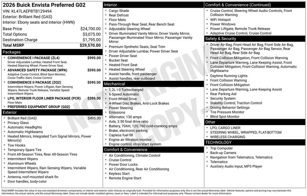 New 2026 Buick Envista Preferred w/ Convenience I Package image 27
