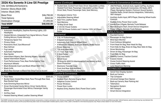 New 2026 Kia Sorento SX Prestige AWD/4WD image 50