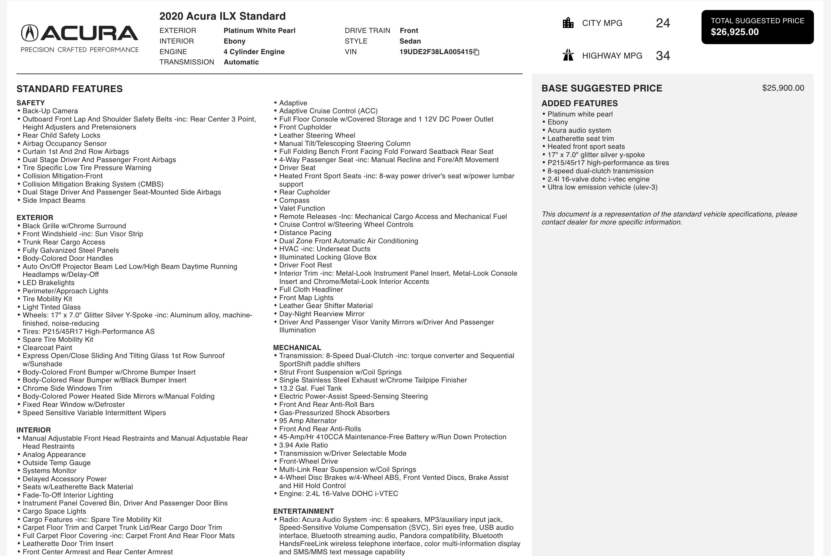 Used 2020 Acura ILX image 3