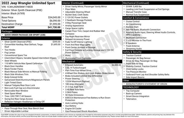 Used 2022 Jeep Wrangler Unlimited Sport image 27