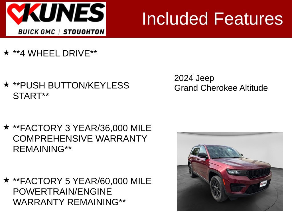 Used 2024 Jeep Grand Cherokee Altitude AWD/4WD image 3