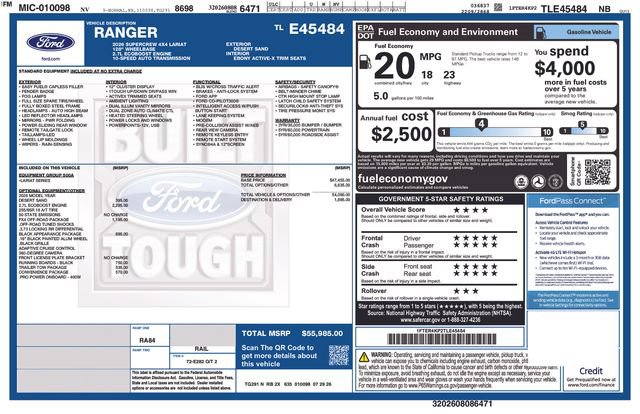 New 2026 Ford Ranger Lariat w/ FX4 Off-Road Package AWD/4WD image 17