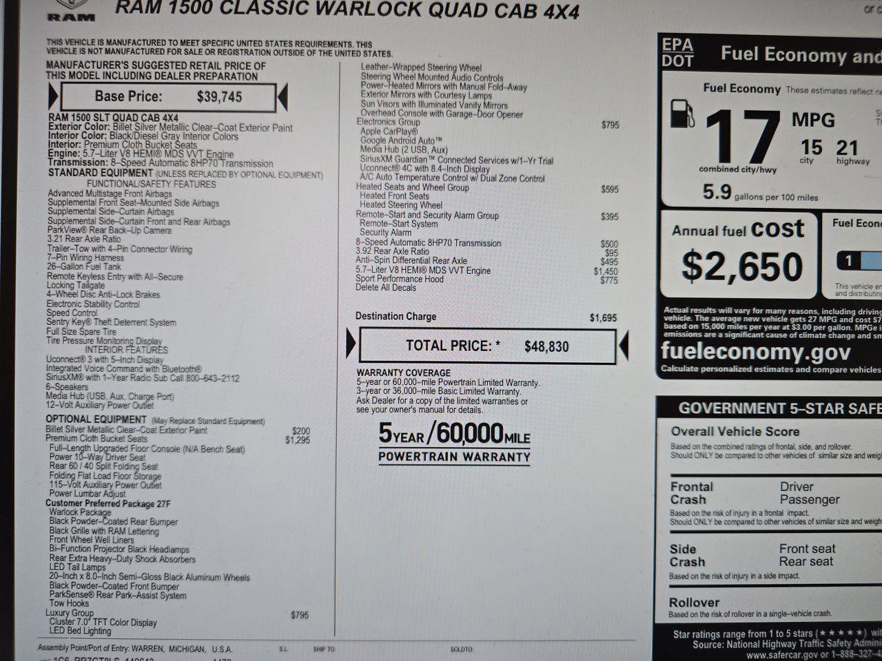 Used 2020 RAM 1500 Classic Warlock w/ Luxury Group image 22