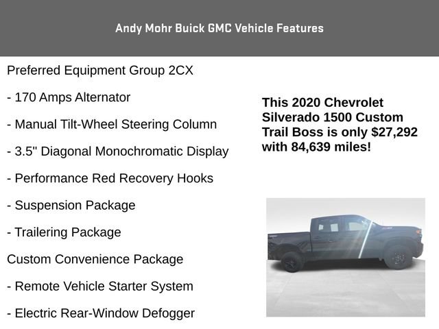 Used 2020 Chevrolet Silverado 1500 Custom Trail Boss w/ Custom Convenience Package image 14