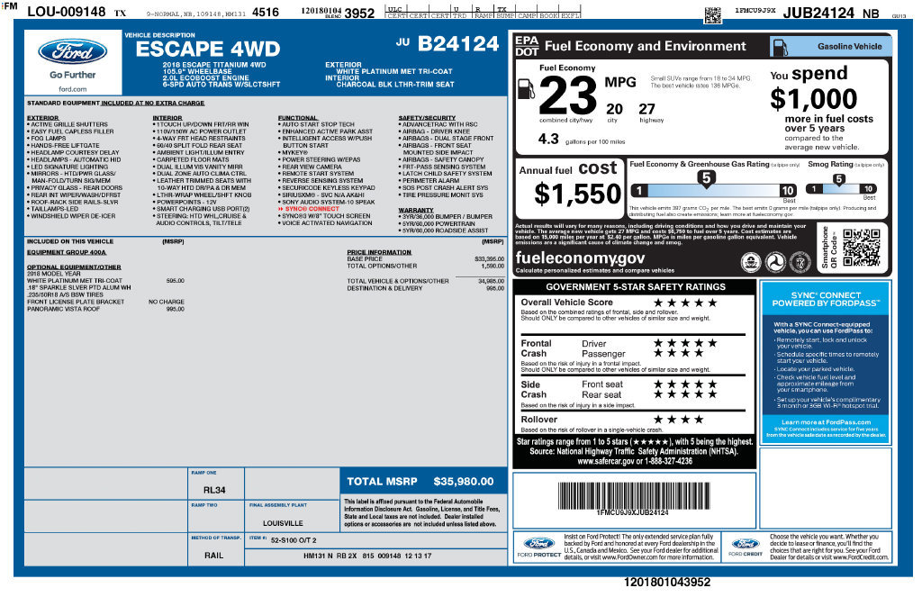 Used 2018 Ford Escape Titanium AWD/4WD image 10