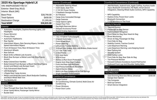 New 2025 Kia Sportage LX image 4