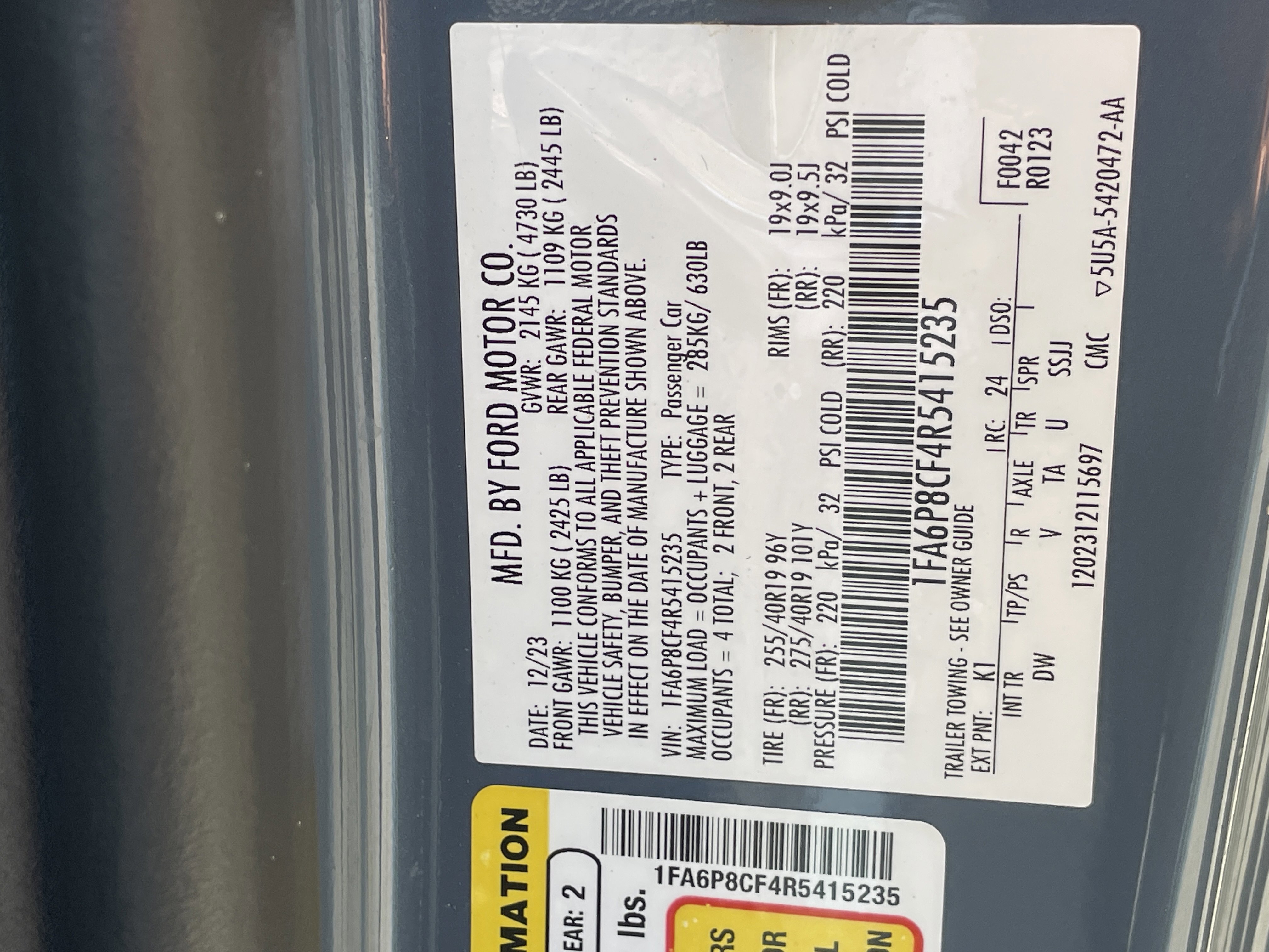Certified 2024 Ford Mustang GT w/ GT Performance Package RWD image 30