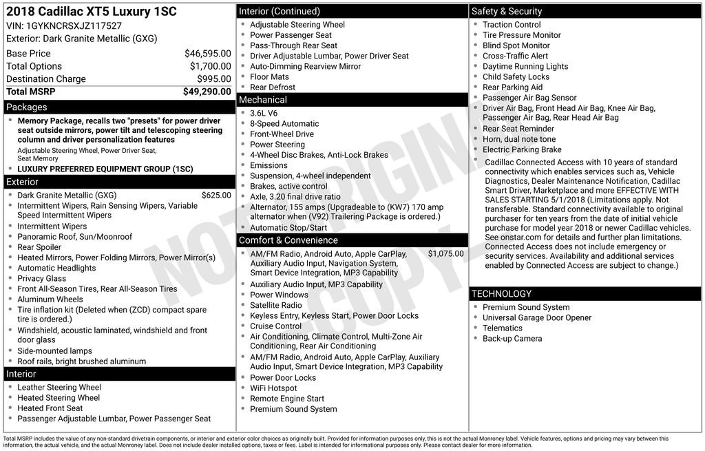 Used 2018 Cadillac XT5 Luxury FWD image 21