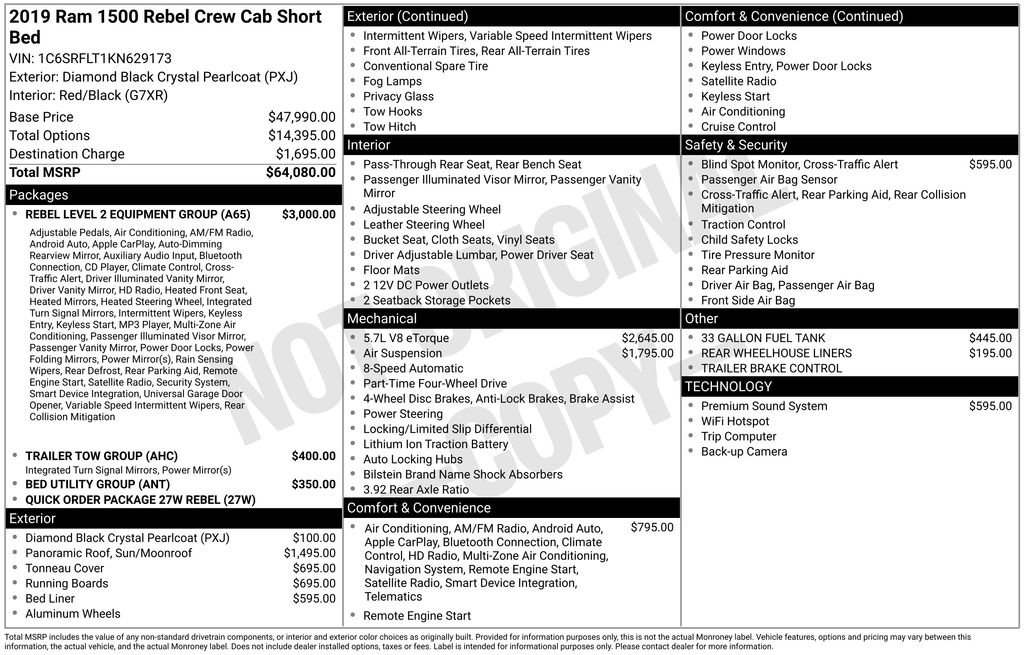 Used 2019 RAM 1500 Rebel w/ Rebel Level 2 Equipment Group image 44