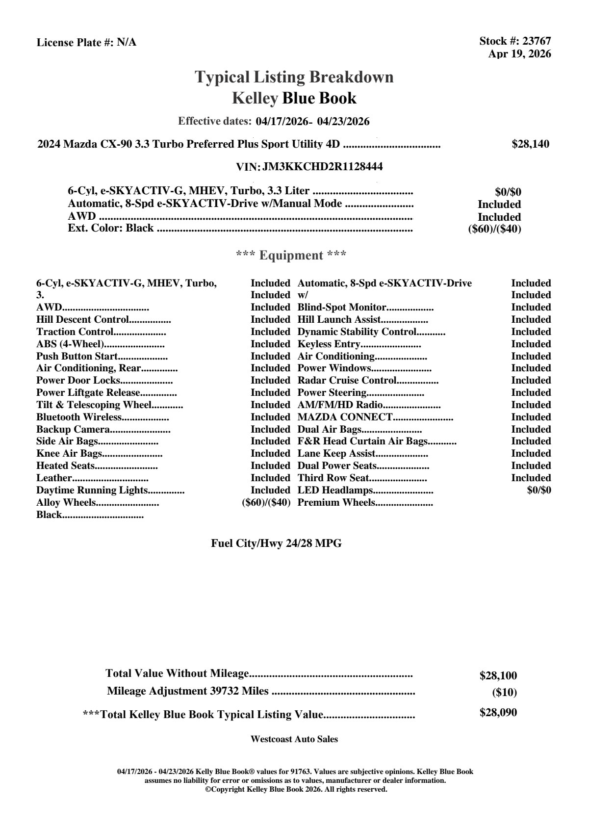 Used 2024 MAZDA CX-90 3.3 Turbo w/ Preferred Plus image 4