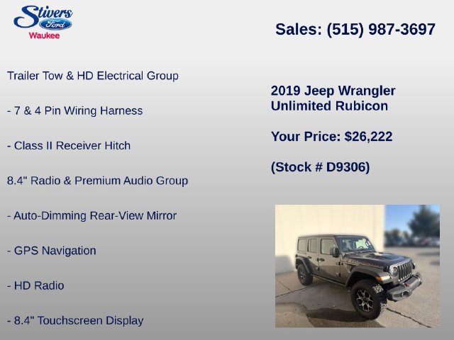 Used 2019 Jeep Wrangler Unlimited Rubicon AWD/4WD image 16